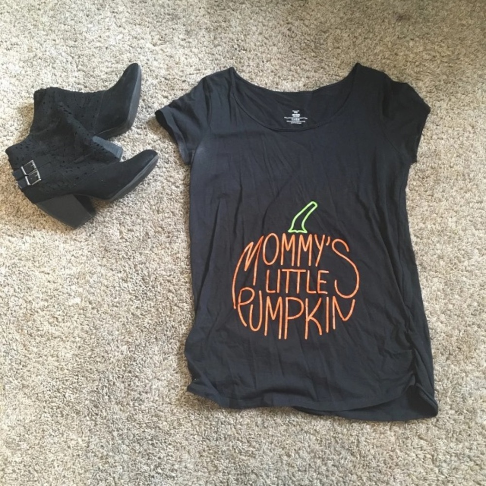 Mommy’s Little Pumpkin Maternity Black T-shirt